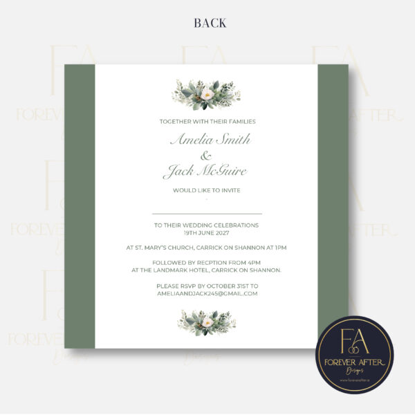 Square Fold Invite : Product code SQF008