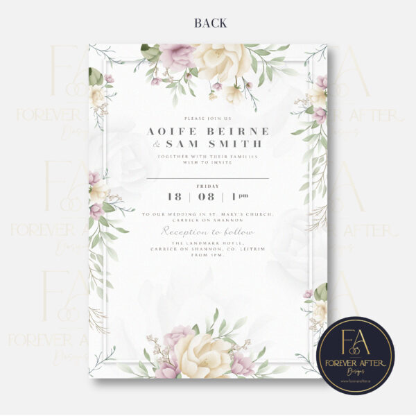 A5 Invite : Product code A5011