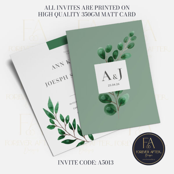 A5 Invite : Product code A5013