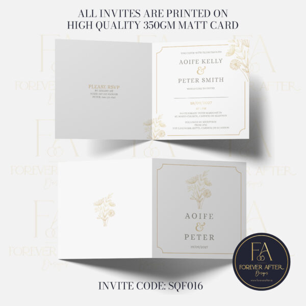 Square Fold Invite : Product code SQF016