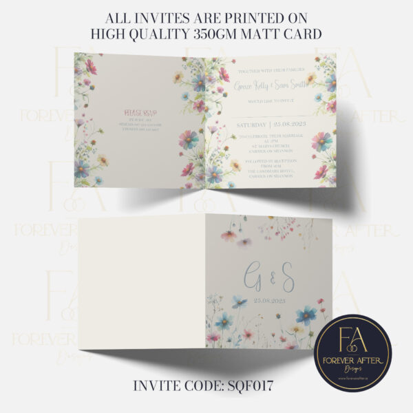 Square Fold Invite : Product code SQF017