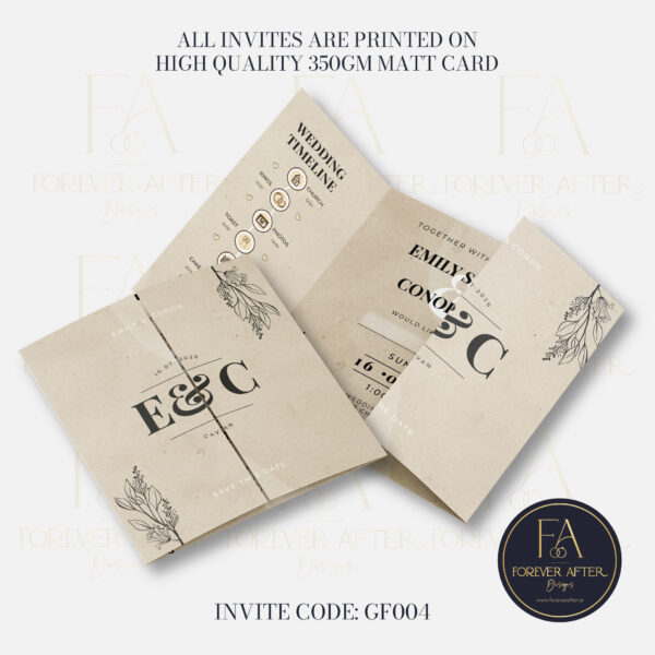 Gate Fold Invite : Product code GF004