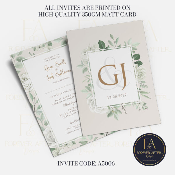 A5 Invite : Product code A5006