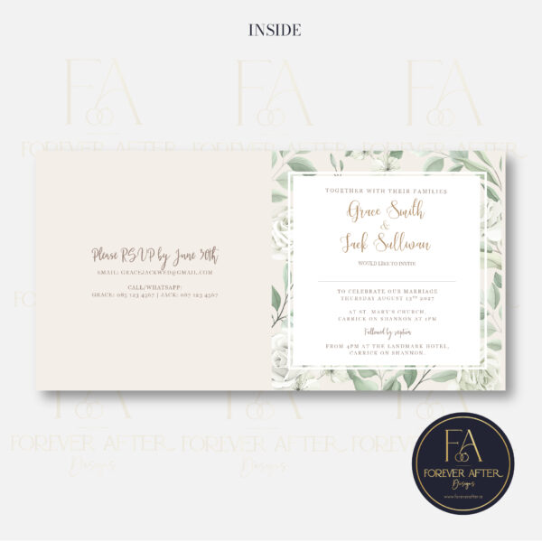 Square Fold Invite : Product code SQF006