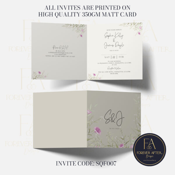 Square Fold Invite : Product code SQF007