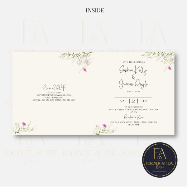 Square Fold Invite : Product code SQF007