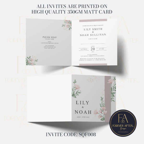 Square Fold Invite : Product code SQF008