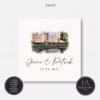 Square Invite : Product code SQ018 (Watercolour Venue Invites)