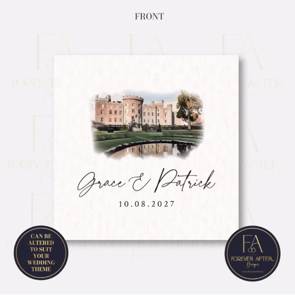 Square Invite : Product code SQ018 (Watercolour Venue Invites)