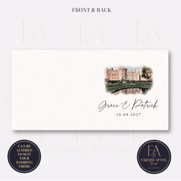 Square Fold Invite : Product code SQF018 (Watercolour Venue Invites)
